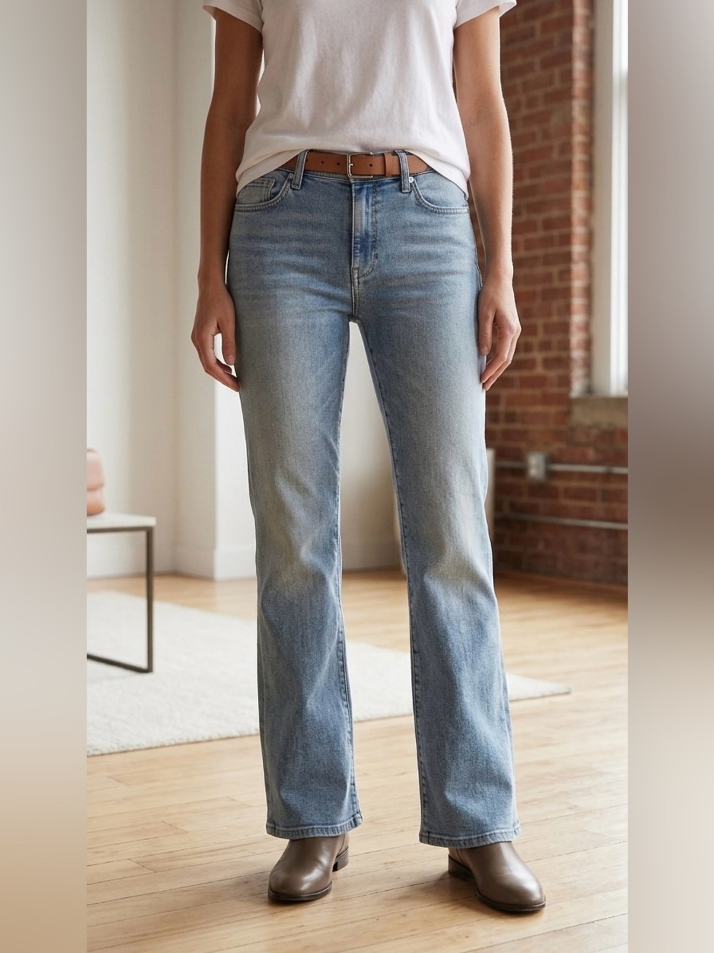 7‎ For All Mankind Luxe Vintage Dojo Wide Leg Trouser Jeans Hemmed 29" Size 30
